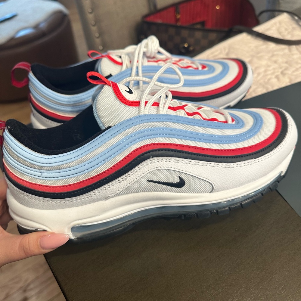 Nike Men’s Air Max 97 - Red, Blue, and White